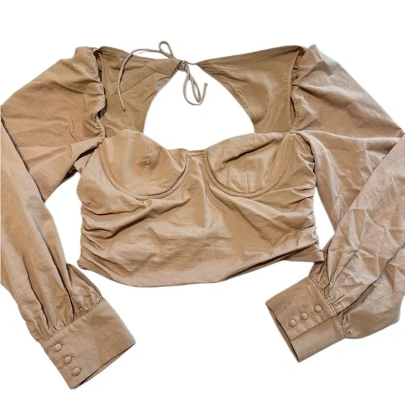 MAJORELLE  Revolve Tan Crop Top size small - Picture 2 of 5